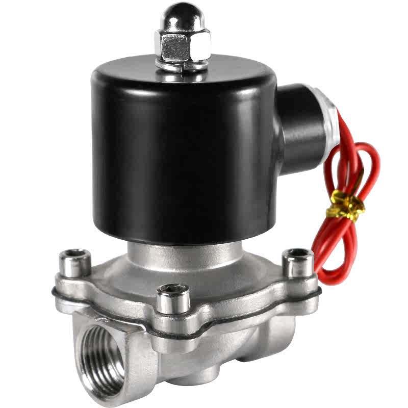 不锈钢电磁阀水阀220V24V控制开 关水管气阀常闭电子放水46分1寸2