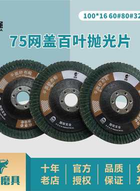 固锐尖强75网盖百叶片轮砂布轮金属抛光片100*16页轮60#80#320#