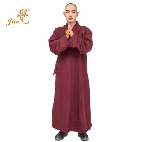 新款觉牌僧服澳呢毛呢呢子秋冬款和尚尼姑僧衣长褂大褂出家师父服