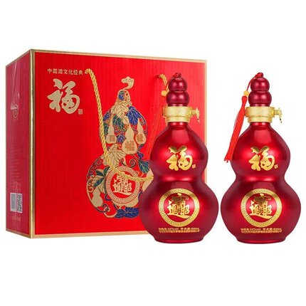 招财进宝葫芦白酒礼盒浓香型酒水特价礼品酒52度500ml*2