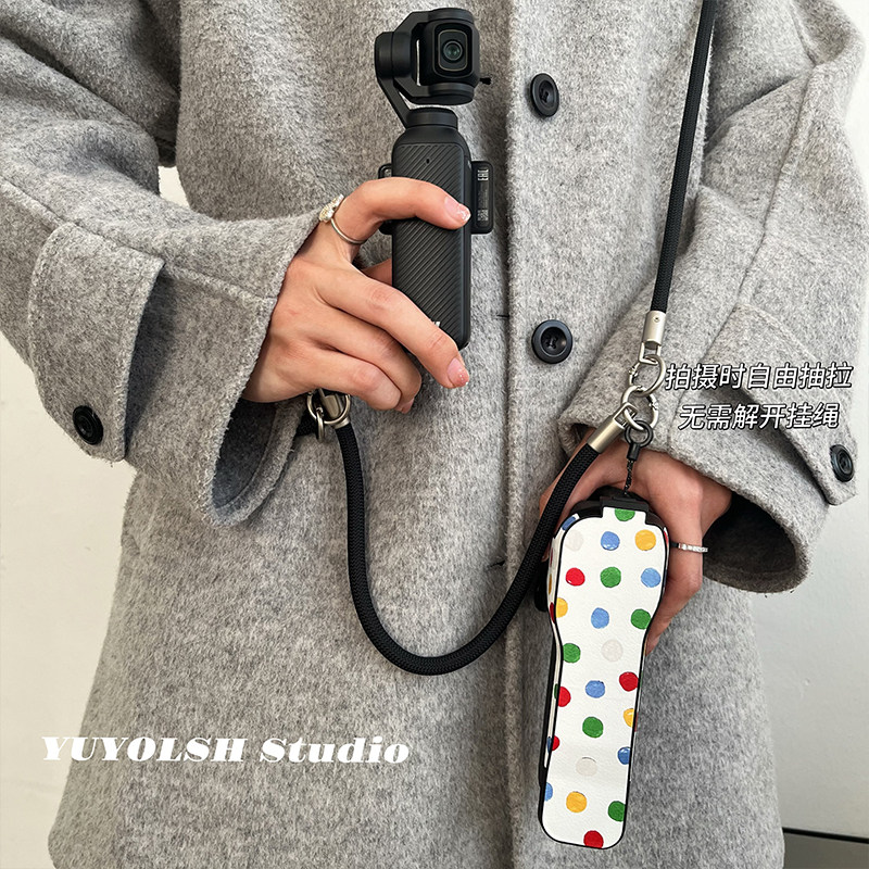 草间弥生-彩色艺术波点翻盖适用大疆pocket3相机保护壳可调节挂绳,3C数码配件,运动相机保护套/壳,淘宝优惠券,粉丝福利购,淘宝优惠卷