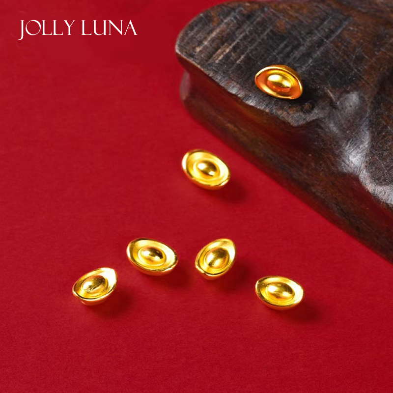 JOLLYLUNA999 الذهب الخالص سبائك الذهب مع الخرز