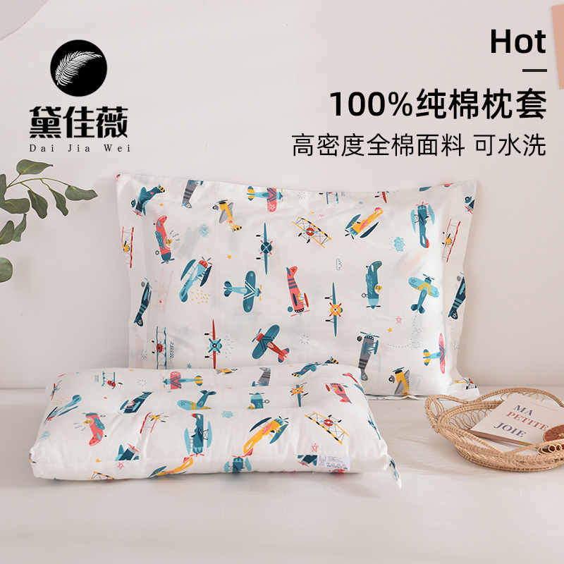 全棉加厚大号40x60cm一对装枕套