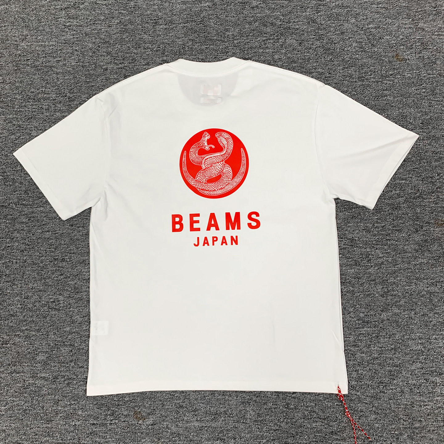 夏季BEAMS EFFECT蛇年限定日系小红绳印花短袖T恤男纯棉宽松型