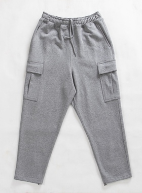 beams effect 日式复古工装裤男宽松直筒针织长裤子