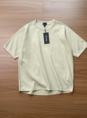 日系复古华夫格短袖T恤男宽松休闲百搭圆领上衣