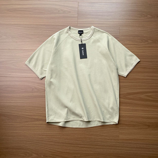 日系复古华夫格短袖 T恤男宽松休闲百搭圆领上衣