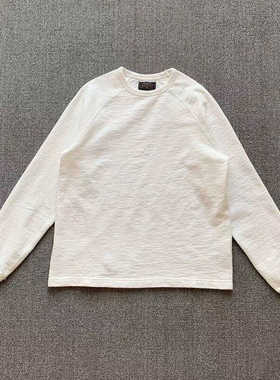 日系BEAMS基础款宽松长袖t恤男小领口纯色秋冬百搭简约时尚打底衫