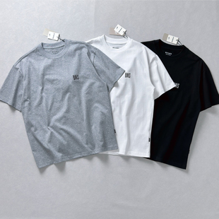 BEAMS EFFECT日系潮牌字母刺绣纯棉短袖T恤男女宽松休闲百搭