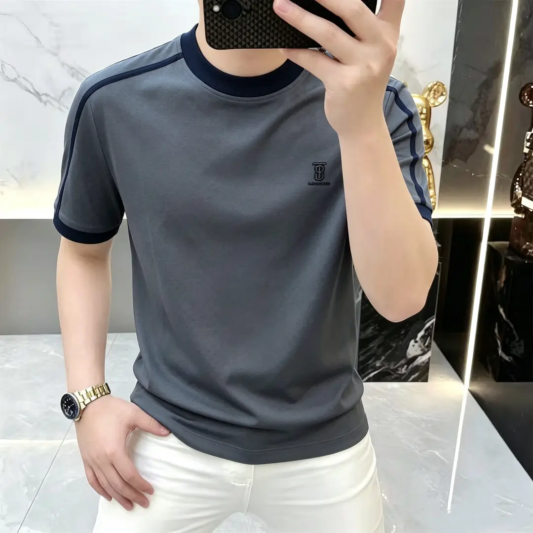卡尔精品服饰夏季新款男士圆领透气短袖T恤潮流休闲时尚半袖男装