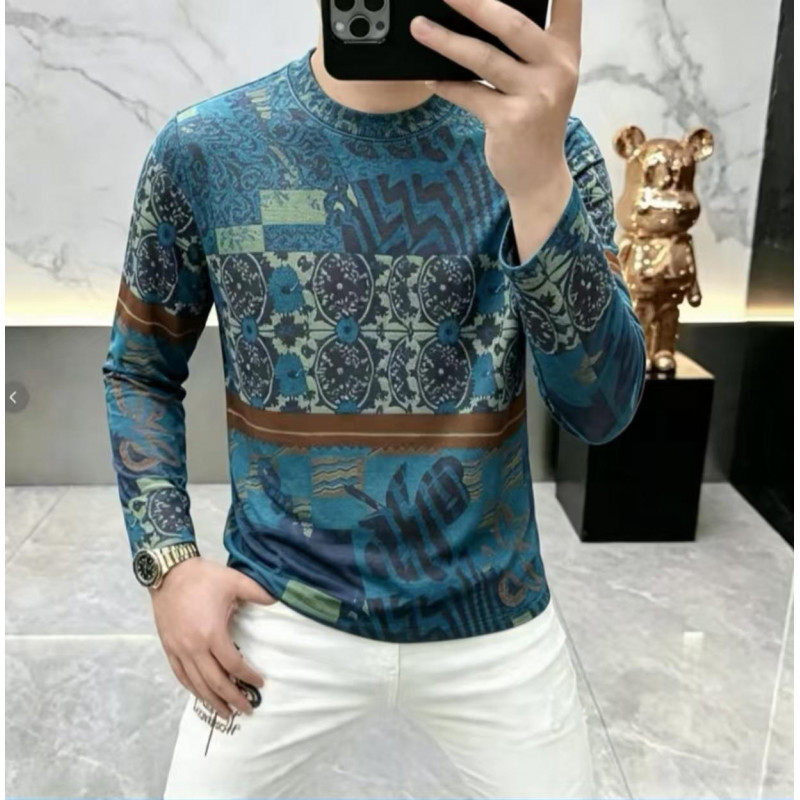 铂瑾精选男装轻奢时尚卫衣2026爆款秋季新款男士套头印花长袖T恤