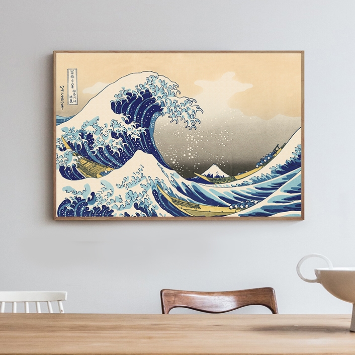 日式风浮世绘神奈川冲浪里装饰画