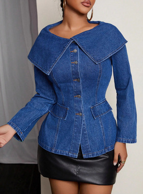 Individualized women's denim jacket 长袖衬衫个性女装牛仔外套