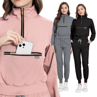 Stretch longsleeved hoodie set长袖卫衣休闲慢跑休闲裤分体套装