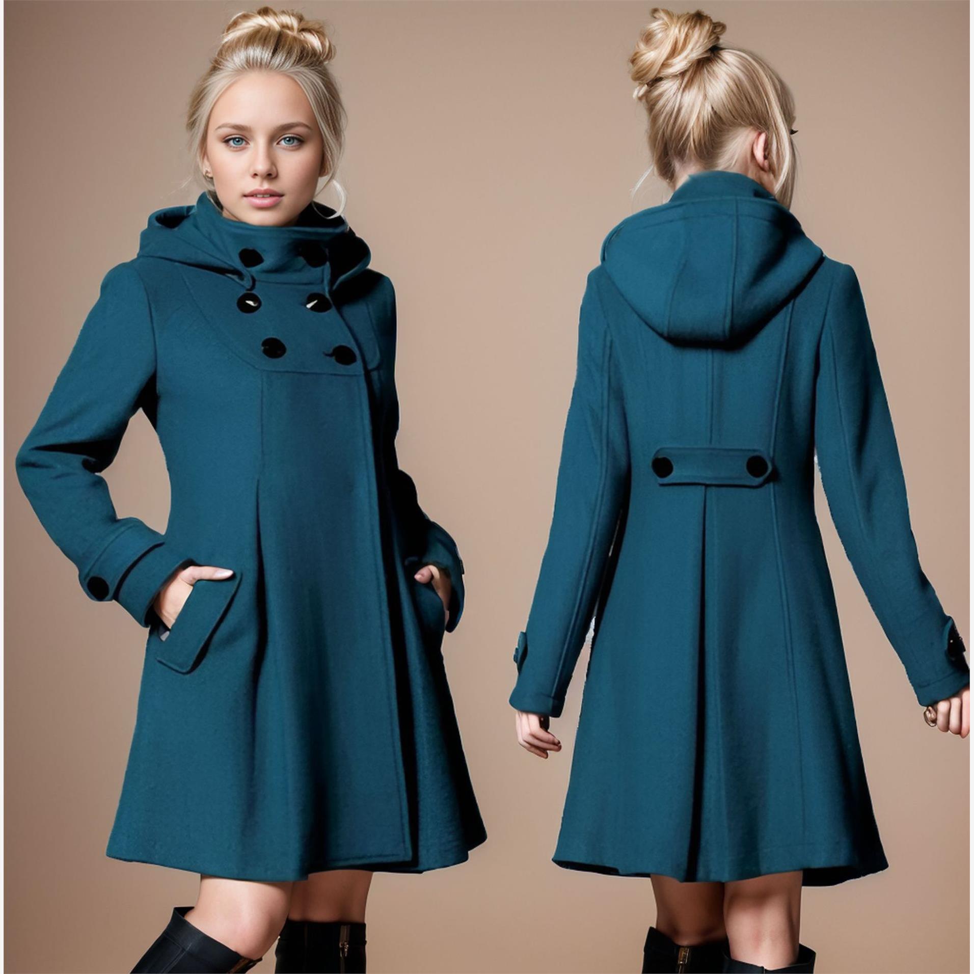 Woolen coat,hoodie,capewindbreaker中长款毛呢大衣连帽斗篷风衣