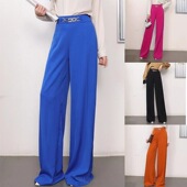 纯色垂感阔腿长裤 女 wide 裤 西装 正装 pants suit leg color Solid
