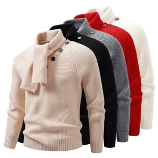 sweater 潮流长袖 longsleeved shirt围巾针织衫 毛衣 knitted Cowl