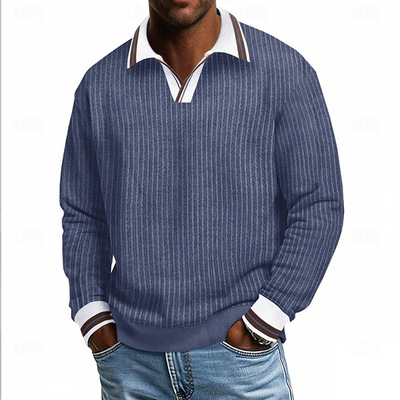 长袖套头卫衣翻领加厚灯芯绒上衣