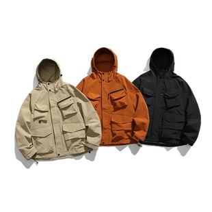 work hooded jacket coat 宽松连帽夹克外套男 Loose 工装 fitting