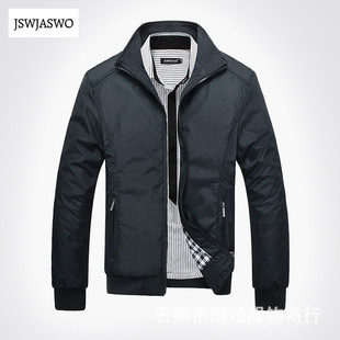 Business stand collar loose jacket商务立领夹克大码长袖外套男