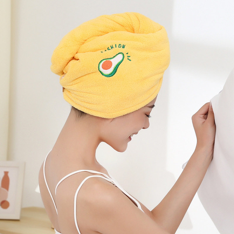 干发帽女加厚护发吸水浴帽珊瑚绒卡通刺绣洗头发包头巾干发毛巾