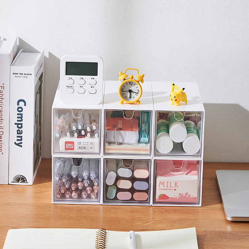 文具收纳盒桌面透明抽屉式