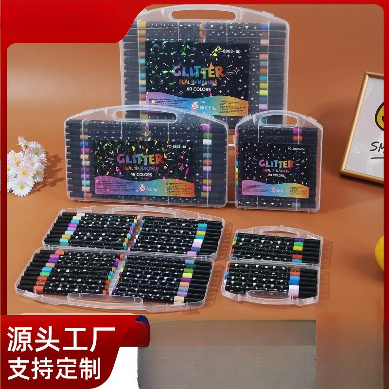 双头双色闪光儿童马克笔