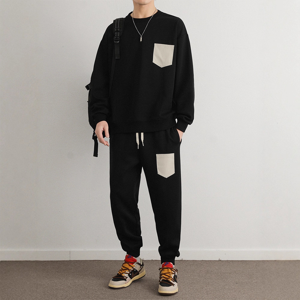 男士秋冬大码圆领卫衣卫裤加肥加大两件套加肥加大休闲运动套装男