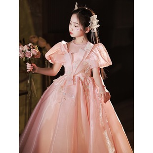 女童晚礼服走秀轻奢小众高端公主裙儿童主持人花童钢琴演奏演出服