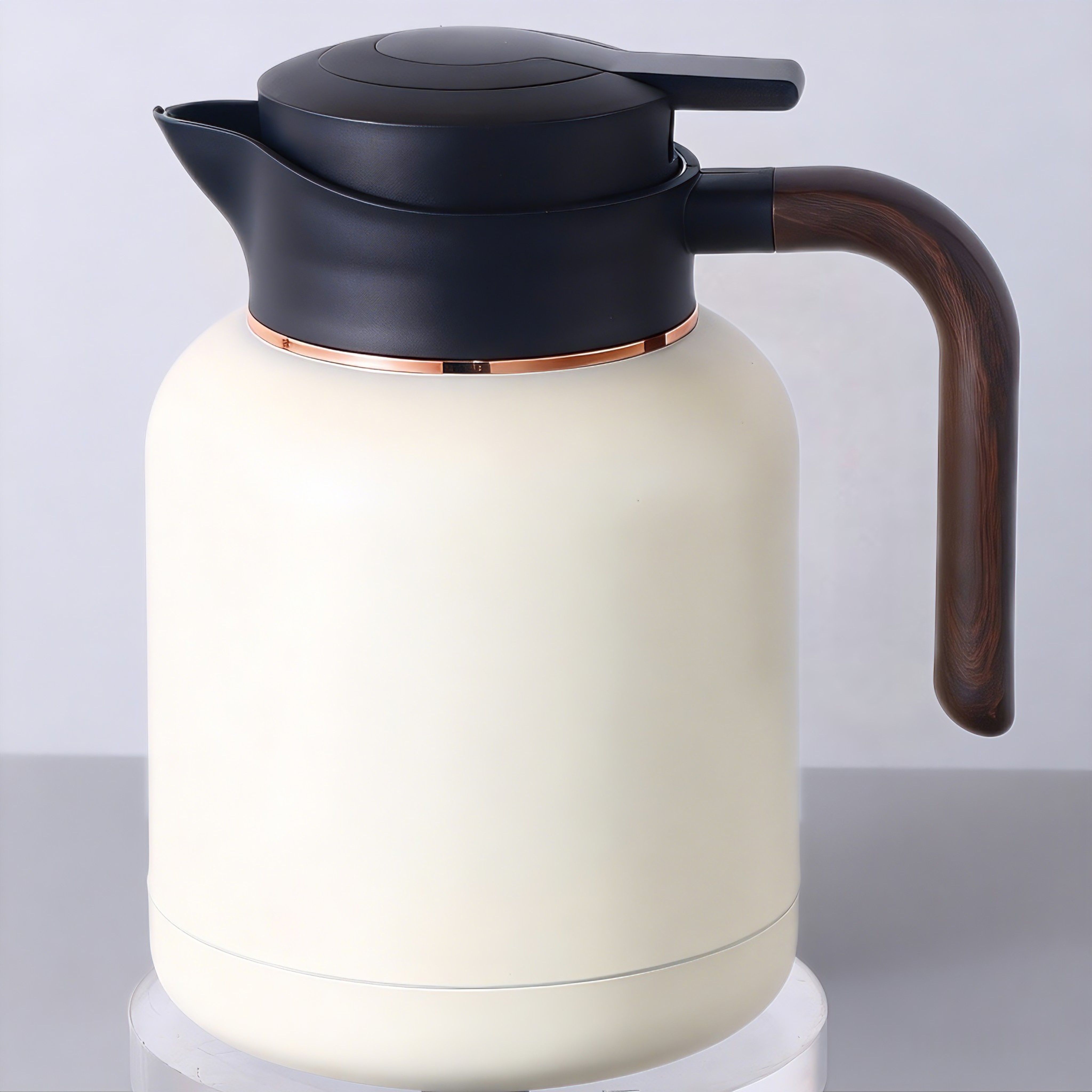 保温开水壶焖茶壶瓶大容量真空智能显温带茶滤家用316不锈钢1.5L