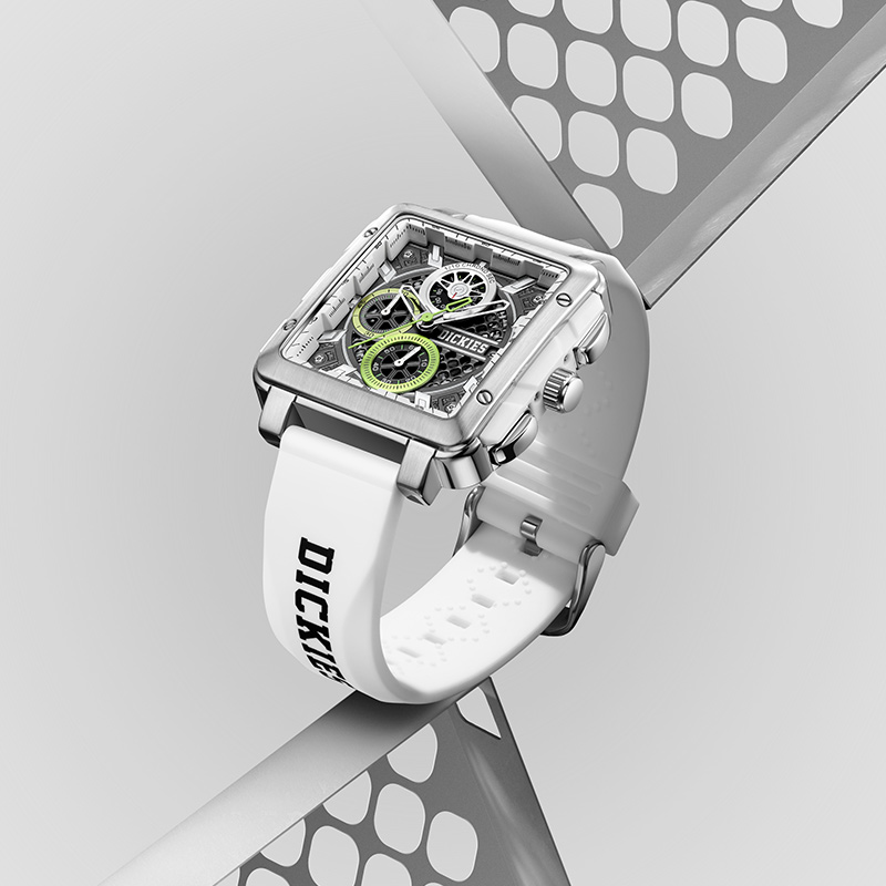 Dickies男士手表多功能机械风时尚潮流男款学生方形石英腕表648