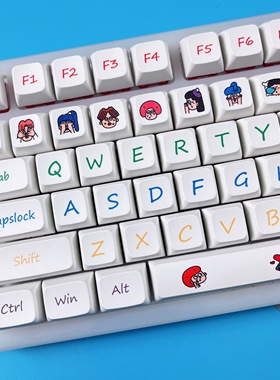 卡通头像主题白色键帽XDA高PBT热升华68 84 87 980 108 光头75