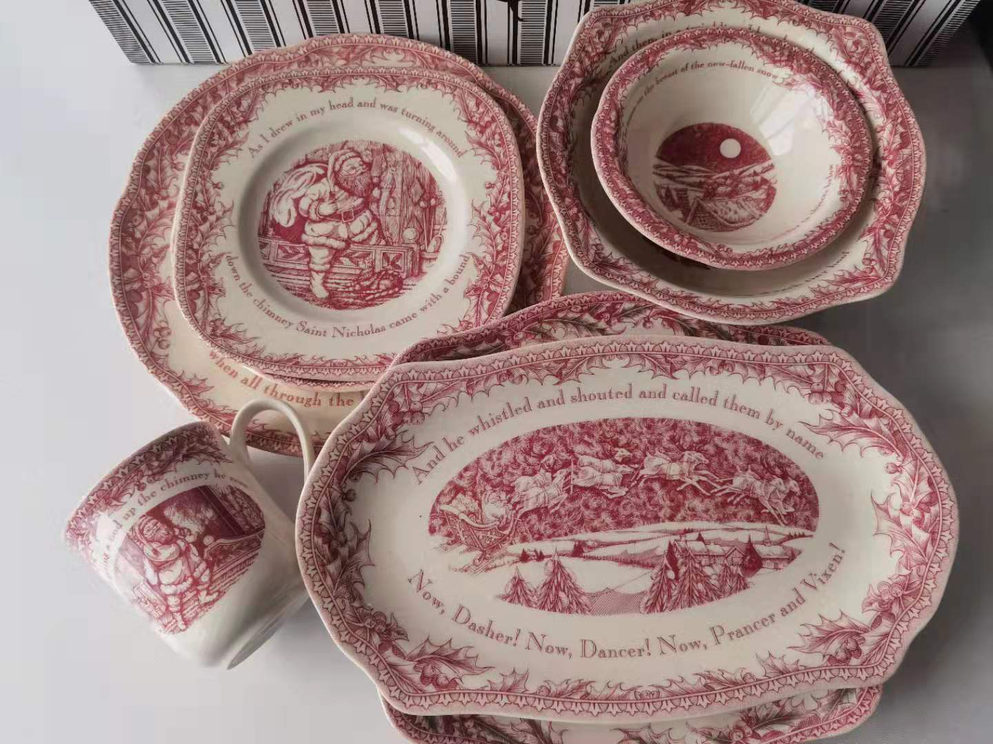 外贸圣诞大小釉中彩马克杯餐盘