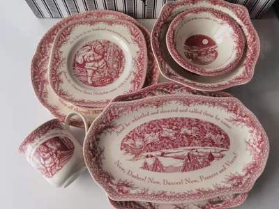 外贸圣诞大小釉中彩马克杯餐盘