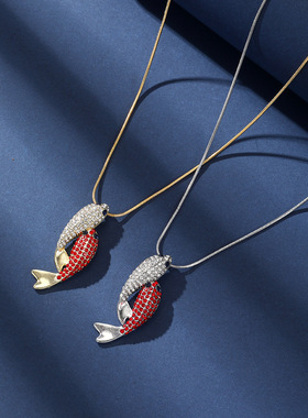 秋冬新款两只海豚项链女时尚简约设计余生相伴精致轻奢小众饰品潮