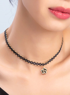 玫瑰花项链2024年新款女夏