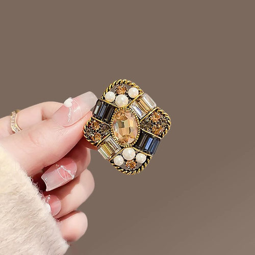 中古胸针高档女气质复古珍珠胸花