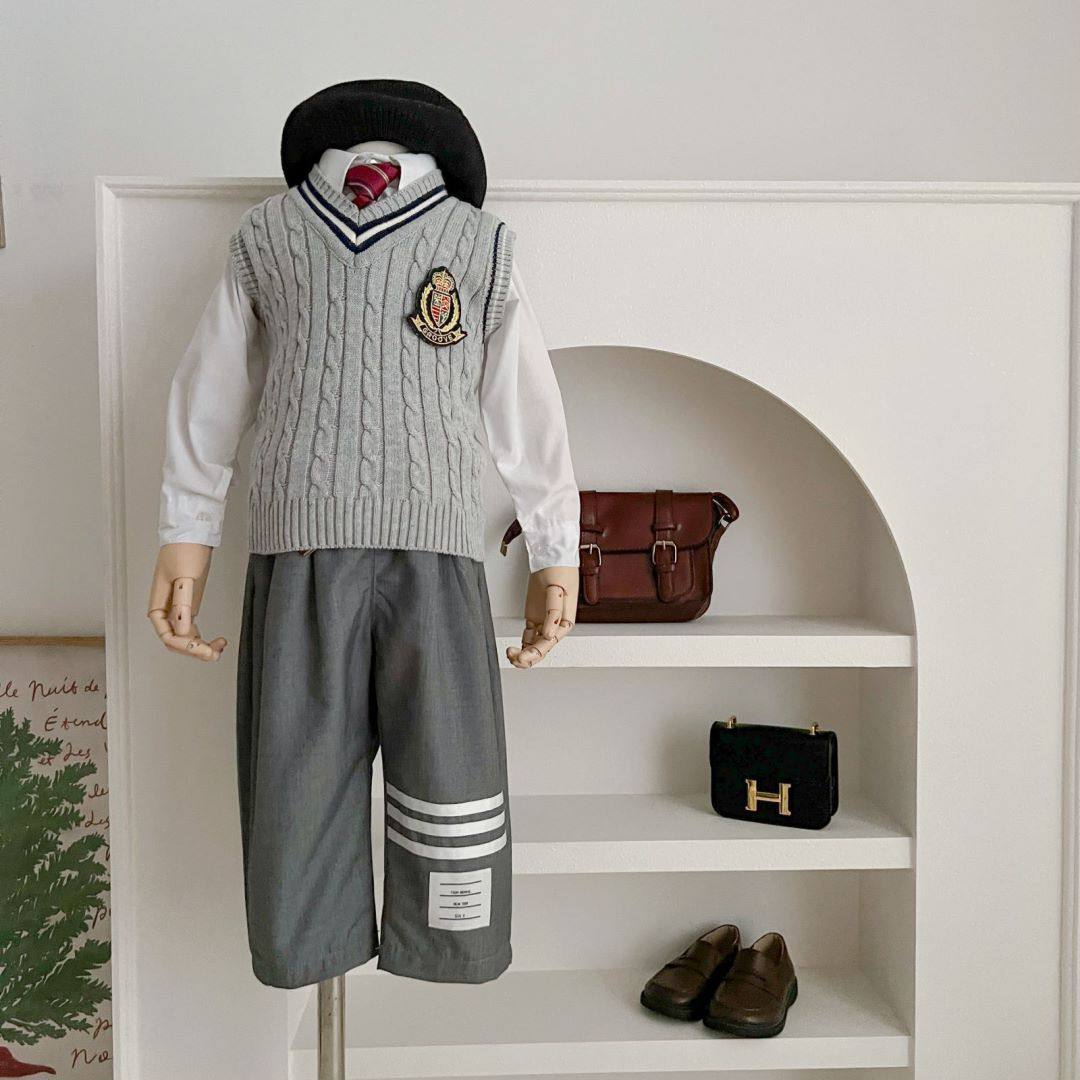 儿童毛衣童酷新品韩版宝宝休闲马甲洋气学院风男童背心潮