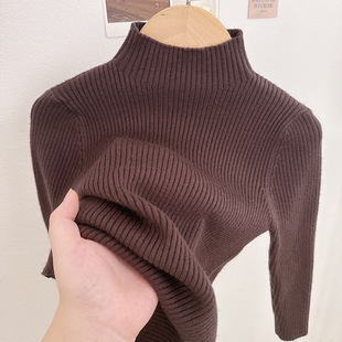 秋冬季新品韩版半高领高弹中童毛衣百搭洋气打底衫儿童针织衫