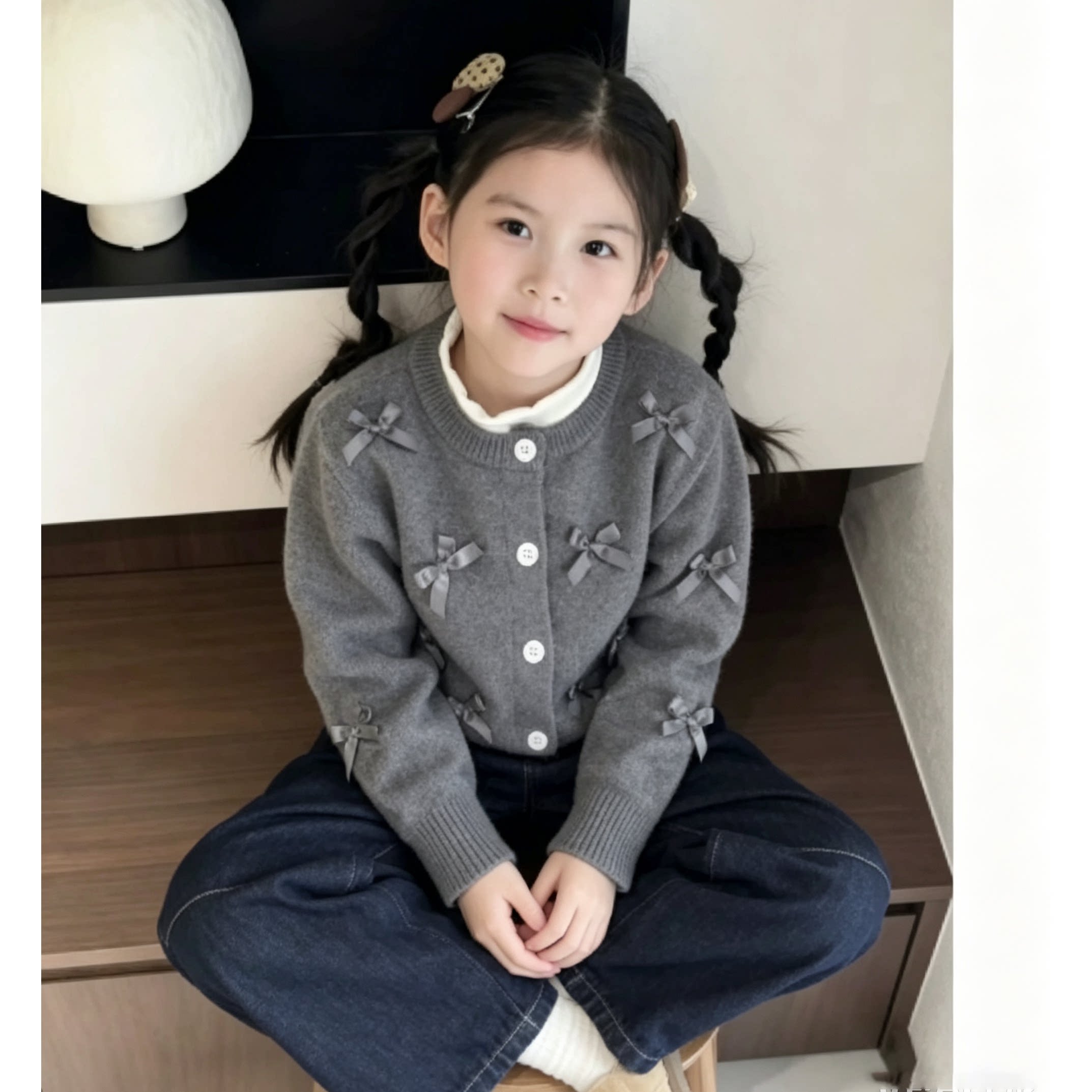 女童毛衣开衫秋装2026新款儿童时尚线衫韩版女孩冬季时髦外套洋气