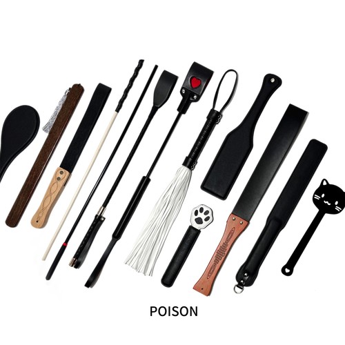 Poison SP小圈实践道具 皮拍藤条鞭子板子皮鞭散鞭马鞭收纳