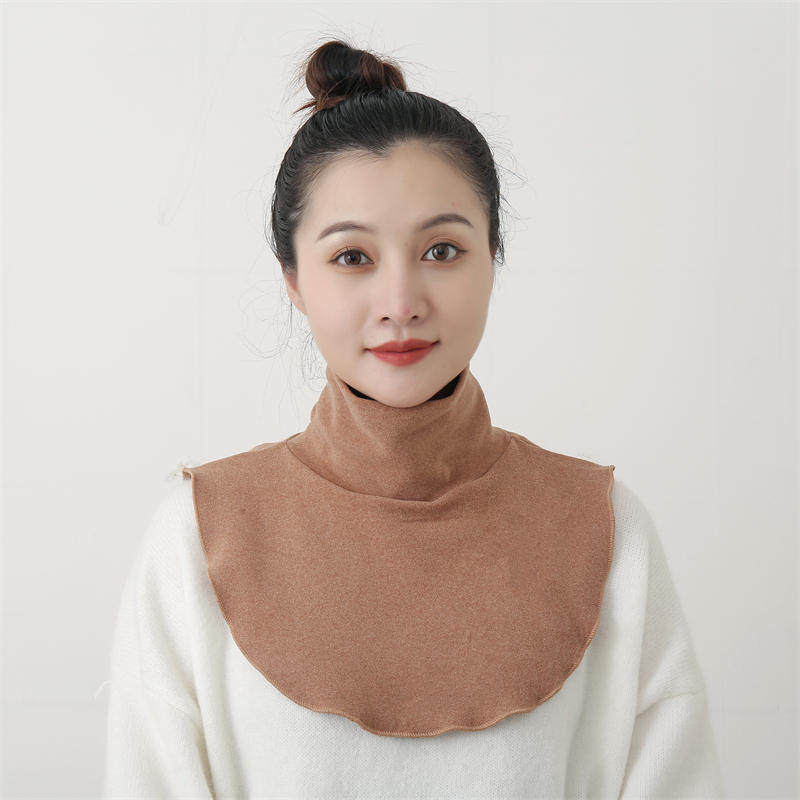 高领假领子女百搭配卫衣秋冬季护颈椎围脖韩版装饰纯色针织脖套潮