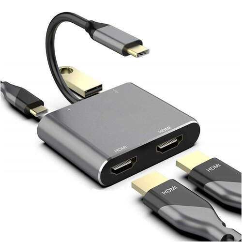 typec转双hdmi异屏4in1扩展坞switch手机rog平板电脑usbc拓展坞4k
