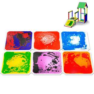 40*40CM Quadro攀爬架感官垫液体彩砖拼图地垫液体地板拼图垫