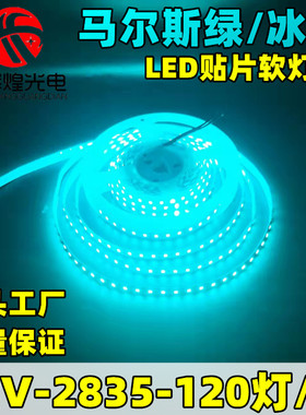 led灯带条冰绿色12v低压马尔斯绿冰绿贴片氛围灯背景墙展示可调光