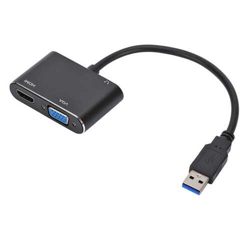 USB3.0转HDtv VGA&3.5音频转换器高清免驱支持win7/8/10 Mac.os