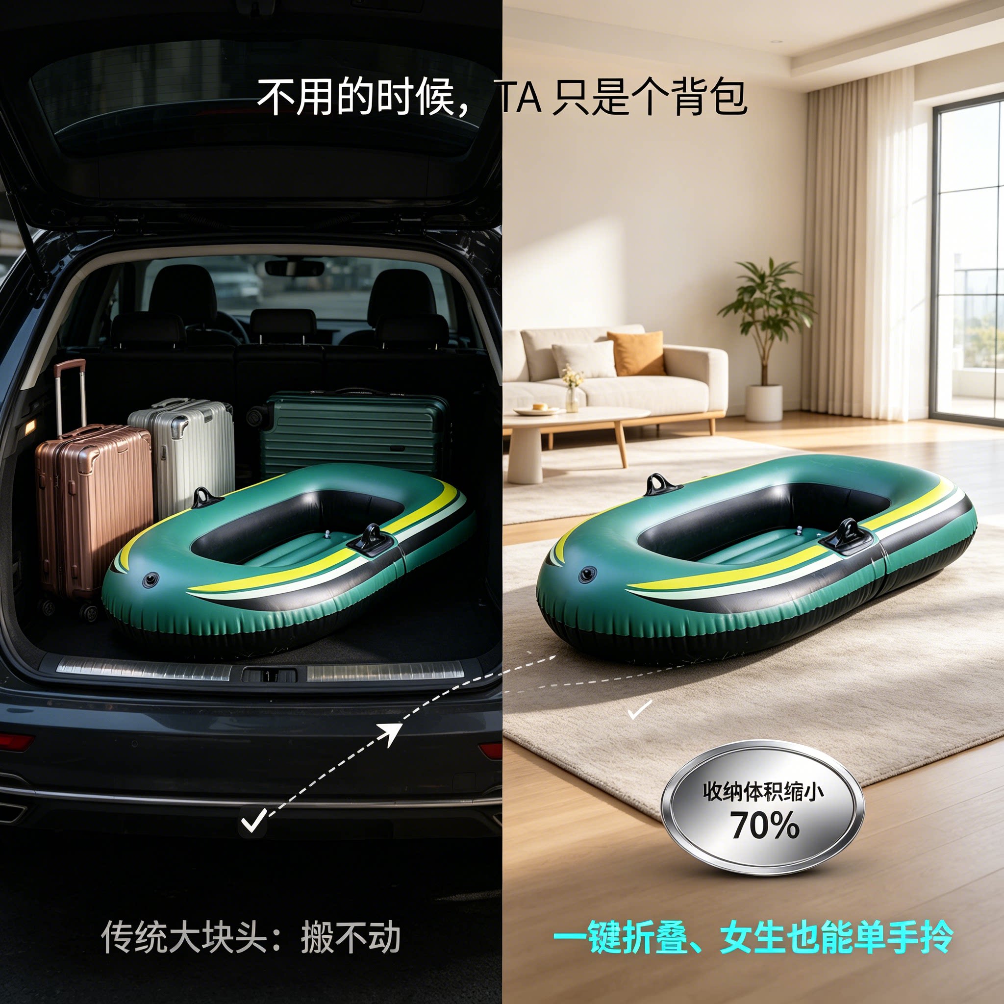 游泳池小船充气卡丁船冲锋舟折叠图片