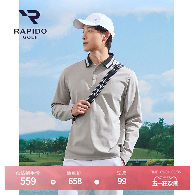 【新品】RAPIDO雳霹道2025年春夏男士高尔夫GOLF休闲长袖POLO衫