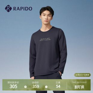 衫 舒适卫衣长袖 提花拼接圆领商务休闲时尚 RAPIDO雳霹道春秋男士
