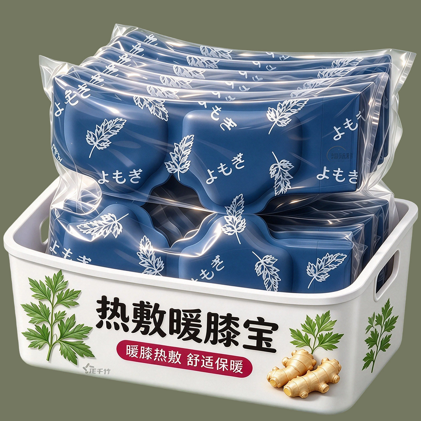 膝盖热敷贴氨糖软骨素自发热关节保暖艾灸护膝贴老寒腿艾草暖膝贴